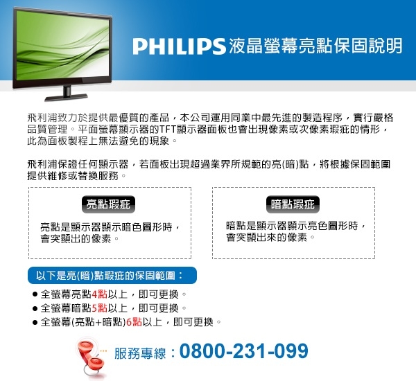 PHILIPS 243V7QDABF 24型 IPS 電腦螢幕