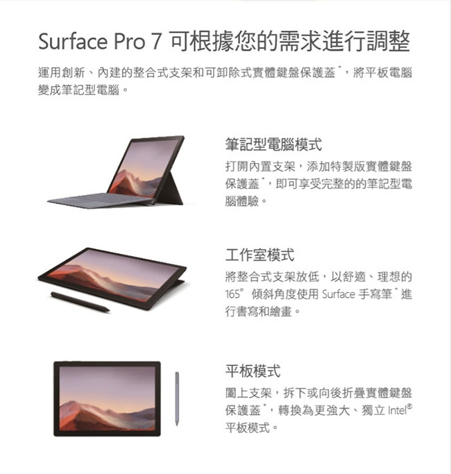 含手寫筆組 Microsoft 微軟 Surface Pro7 I7/16G/1TB白金