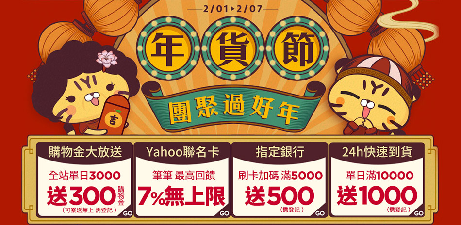 過年大升級 刷Yahoo聯名卡加碼享7%回饋