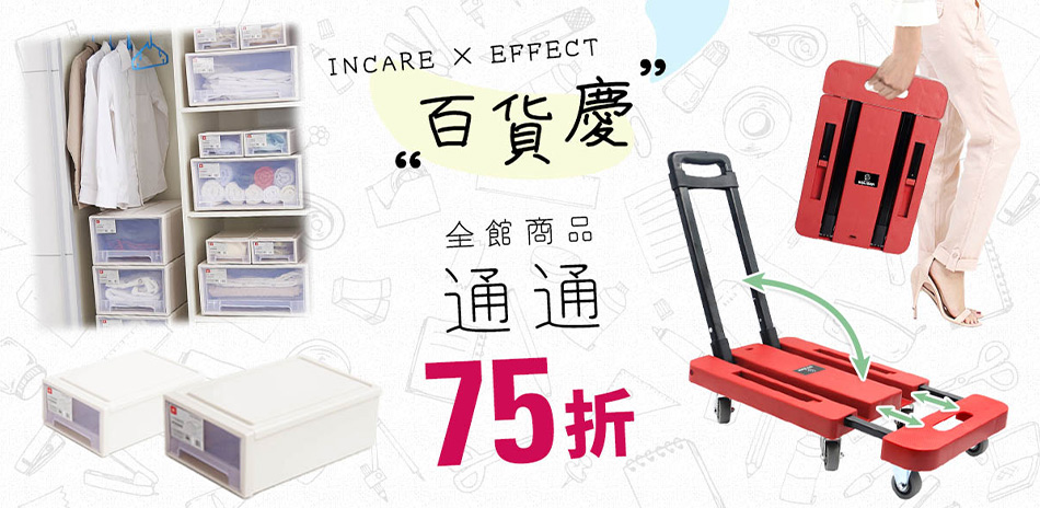 Incare 百貨週年慶 結帳75折