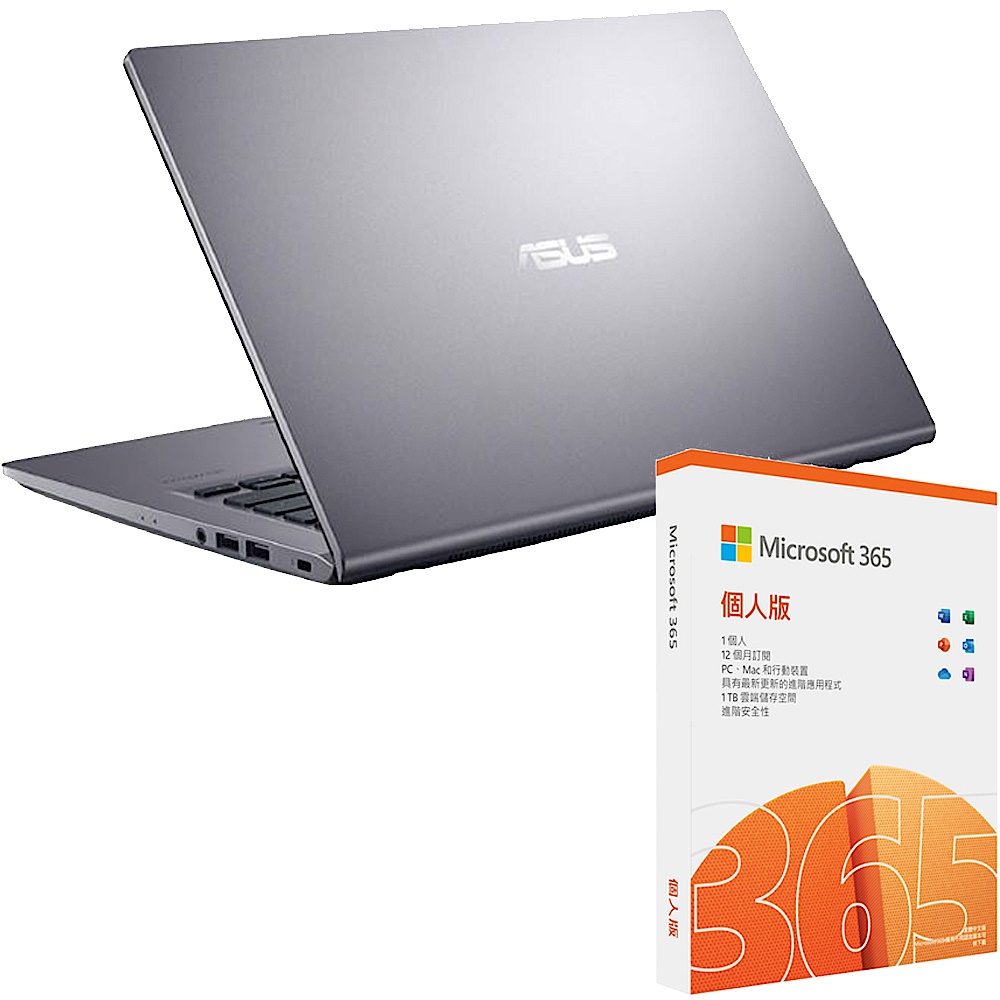 (M365組合) ASUS X415MA 14吋筆電 (N4020/4G/128G SSD/Laptop/星空灰)+微軟 Microsoft 365 個人版一年 盒裝 product image 1