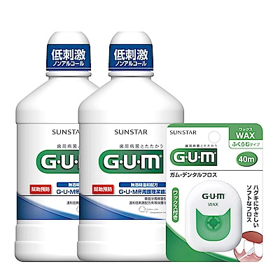 (超值5件組)GUM 牙周護理潔齒液 500mlx2+牙線+2小牙膏 product thumbnail 3