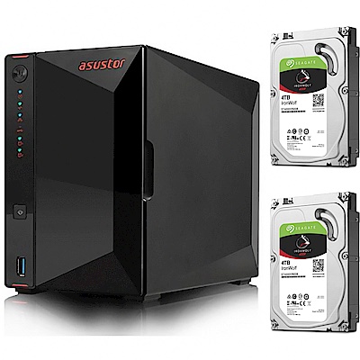 [希捷4Tx2]ASUSTOR華芸 AS5202T 升級版 2Bay+Seagate  IronWolf 4TB3.5吋 SATAIII 5900轉NAS專用碟x2 product thumbnail 2