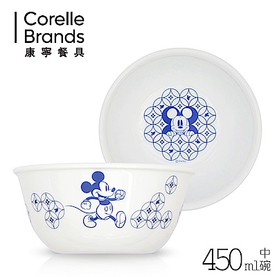 【美國康寧CORELLE】米奇青花彩中碗+湯碗三件組 product thumbnail 2