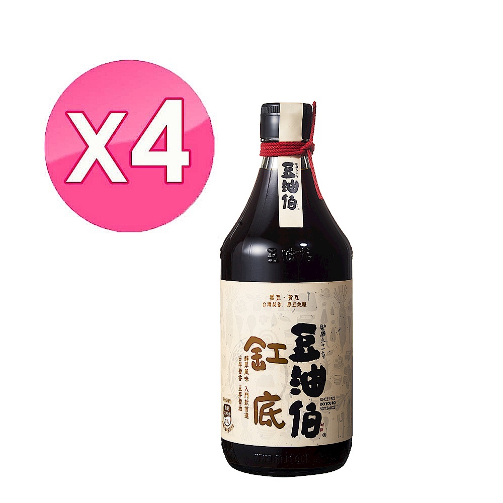 豆油伯 缸底醬油(500ml) 4入組 product image 1