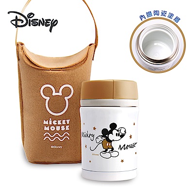 (組)[買一送一 平均一件399]Disney 迪士尼 經典米奇 #304不銹鋼內瓷真空燜燒罐提袋組450ml(時時樂) product thumbnail 3