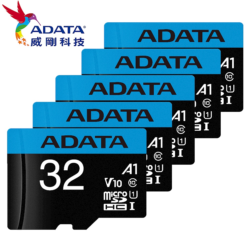 [超值五入組]威剛 Premier microSDHC UHS-I (A1) 32G記憶卡(附轉卡) product image 1