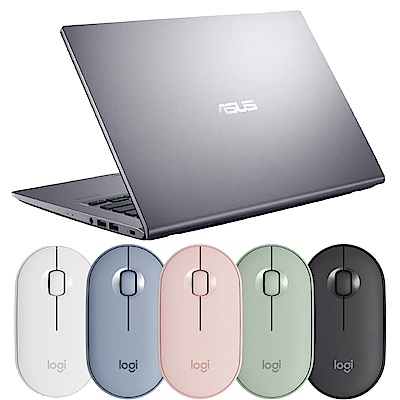 (無線滑鼠組) ASUS X415MA 14吋筆電 (N4020/4G/128G SSD/星空灰)+羅技 M350 鵝卵石無線滑鼠