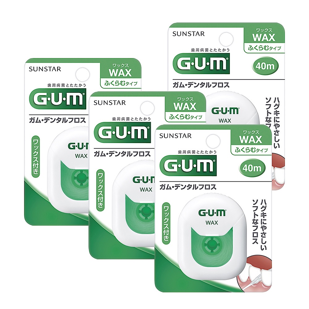 GUM 牙周護理牙線 x4 (含蠟膨脹型) (40m) product image 1