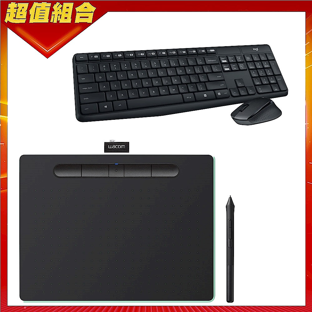 (送羅技mk315鍵鼠組)Wacom Intuos Comfort Plus Medium 繪圖板 (藍芽版) product image 1