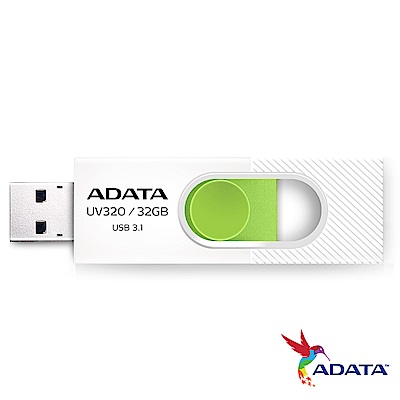 [超值五入組]ADATA威剛 UV320 32GB USB隨身碟(白)