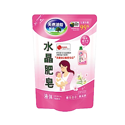 南僑水晶洗衣液體皂日本櫻花組(補充包1.6kg*2) product thumbnail 2