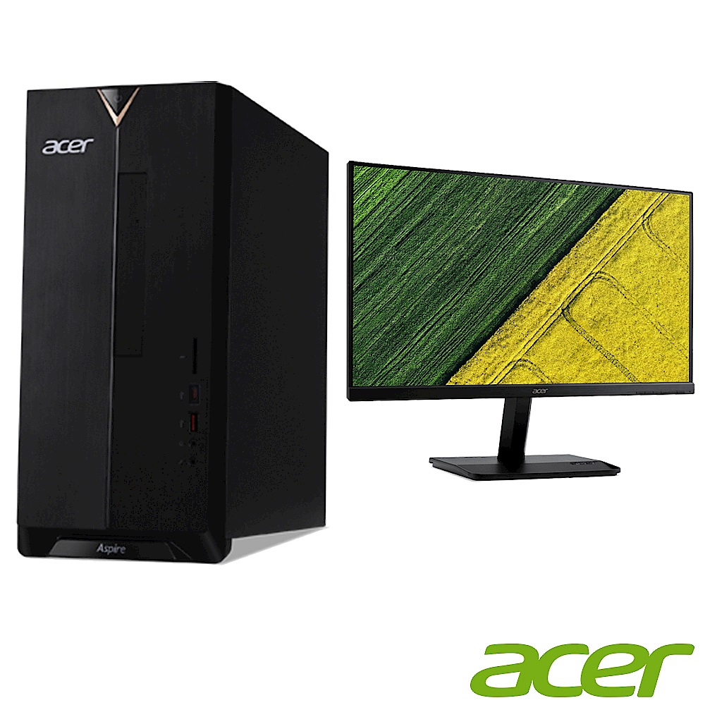 Acer TC-885 九代i7八核雙碟獨顯桌上型電腦(i7-9700/GTX 1650/8G/1T/256G/Win10h)＋KA241Y 24型螢幕組合 product image 1