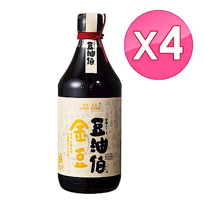 豆油伯 金豆醬油(500ml) 4入組