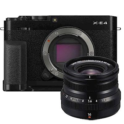 FUJIFILM X-E4 單機身+MHG-XE4 手把+TR-XE4 指座+XF16mmF2.8 R WR 定焦鏡頭 公司貨