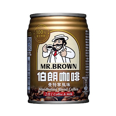 【金車伯朗】曼特寧風味二合一咖啡240ml-24罐/箱(無糖) 兩入組 product thumbnail 2