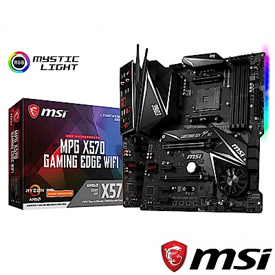 (X570+R5 3600) 微星 MPG X570 GAMING EDGE Wi-Fi 主機板 + AMD Ryzen 5 3600 3.6GHz 六核心處理器