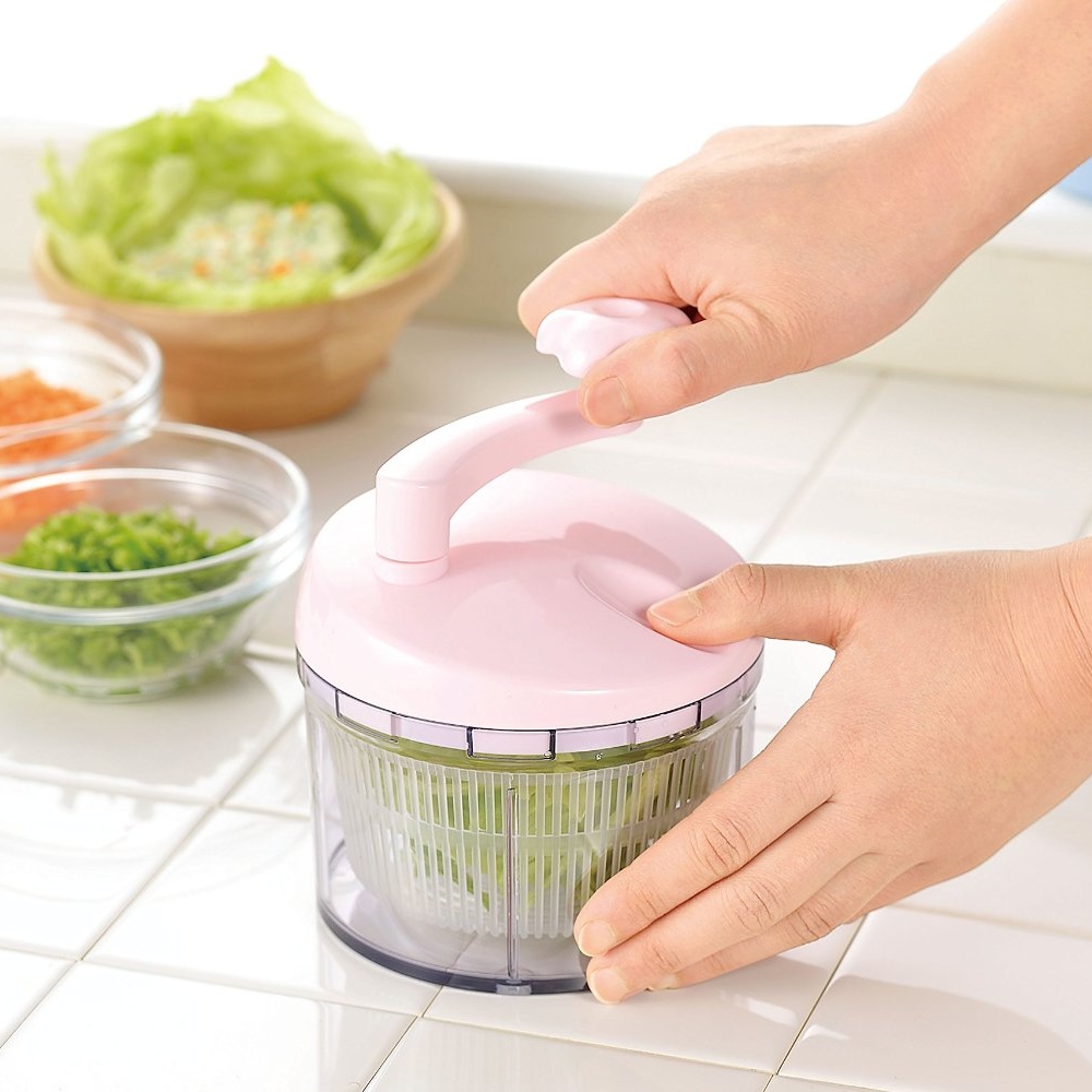 日本製造OL專用粉彩蔬果研磨絞碎器(附脫水籃)