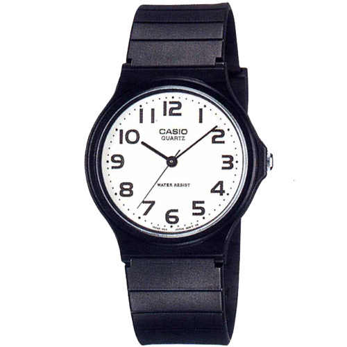 CASIO 超輕薄感數字錶(MQ-24-7B2)-白x黑數字