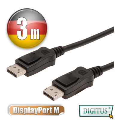 曜兆DIGITUS DisplayPort-3公尺圓線(公-公)