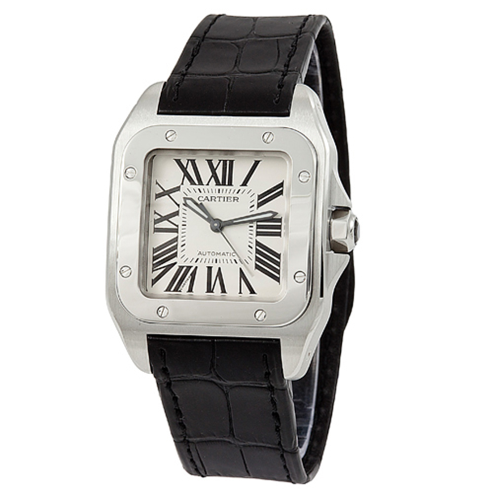 Cartier Santos 100 經典羅馬時標機械女錶 