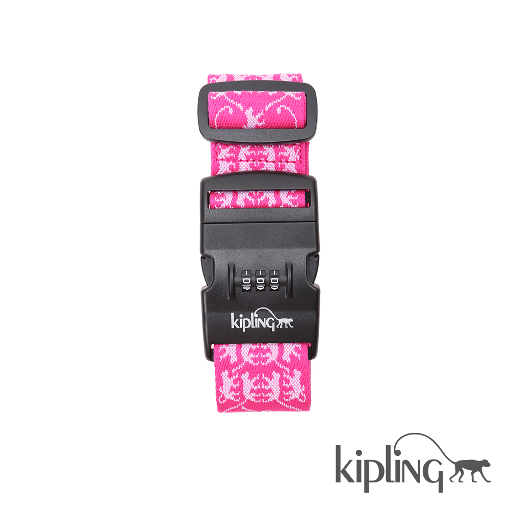 Kipling 行李箱扣環 經典猴紋粉-小