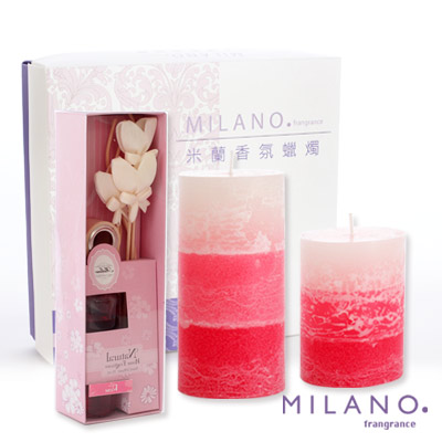 【MILANO 米蘭香氛蠟燭】秋氛饗宴香氛手工蠟燭禮盒(粉)