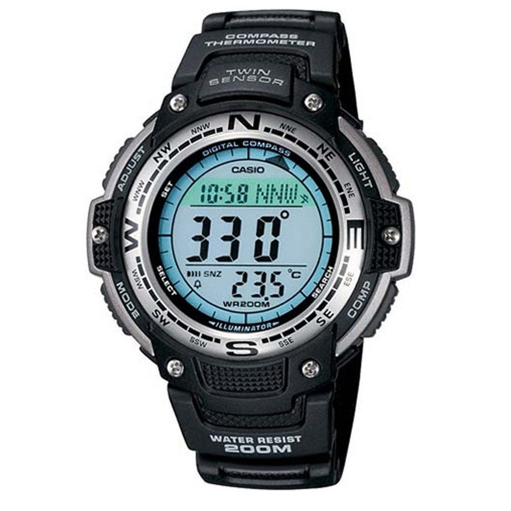 CASIO 雄霸南北先鋒運動休閒錶(SGW-100-1)-47.6mm