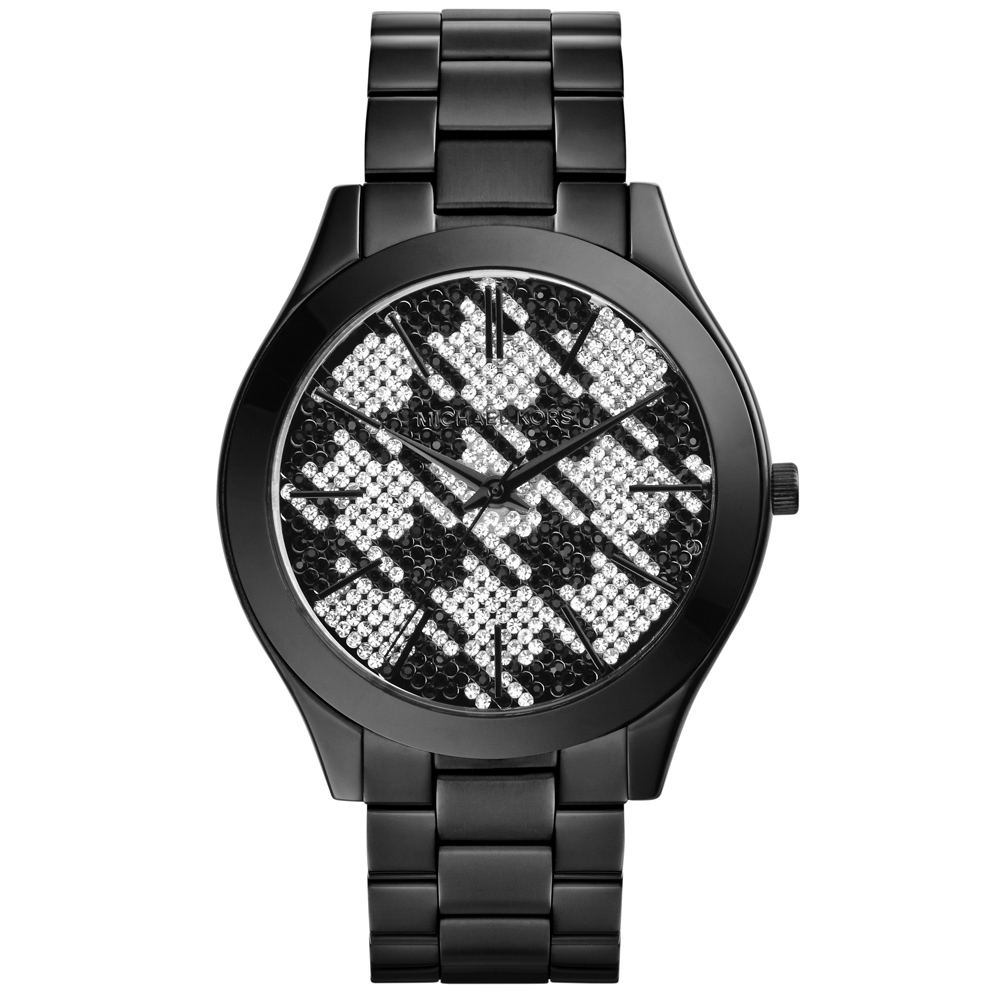 Michael Kors 狂野時尚派對腕錶-黑x銀/42mm