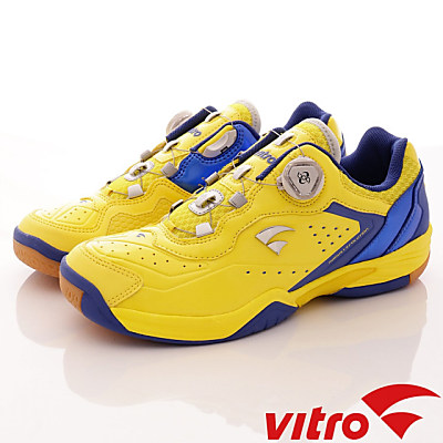 Vitro韓國專業運動品牌-HELIOS-Ⅳ-頂級專業羽球鞋-黃藍(男)