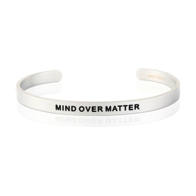 MANTRABAND 手環 MIND OVER MATTER 心靈戰勝一切 銀色寬版男款