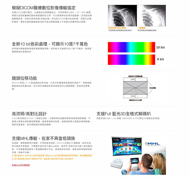 Optoma WUXGA多功能投影機 WU416