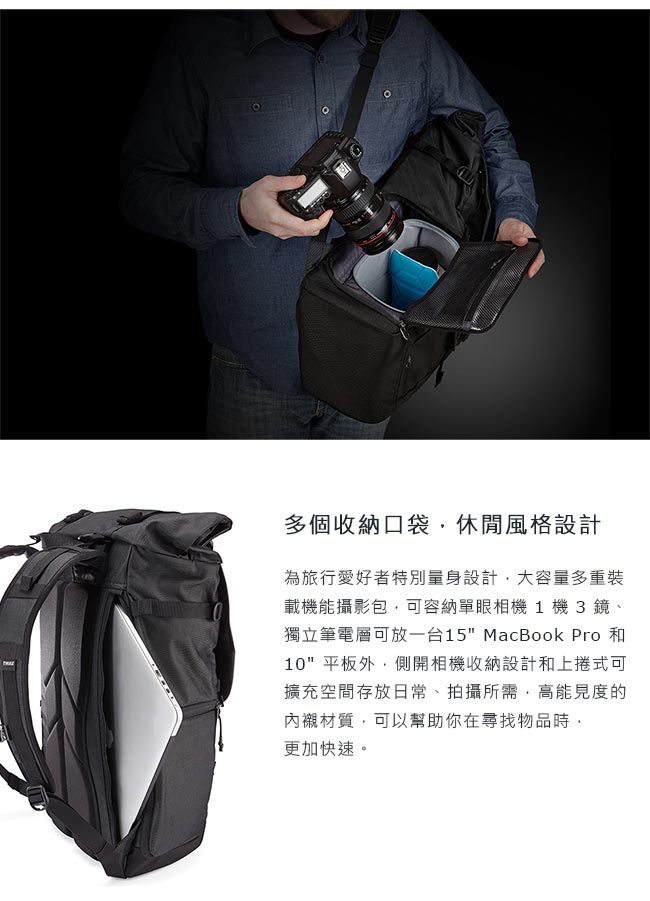 Thule Covert DSLR 上掀式背包-礦藍