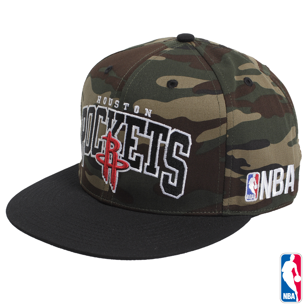 NBA-休士頓火箭隊可調式迷彩嘻哈帽