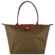 Longchamp 長背帶折疊水餃包(卡其色/大) product thumbnail 1