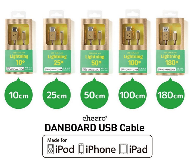 日本cheero阿愣Lightning USB充電傳輸線-180公分