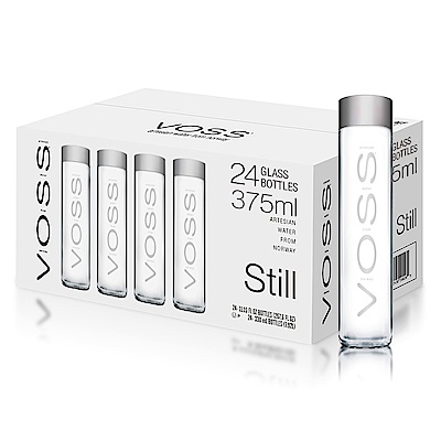 VOSS 芙絲 挪威礦泉水(375mlx24)-銀蓋玻璃瓶