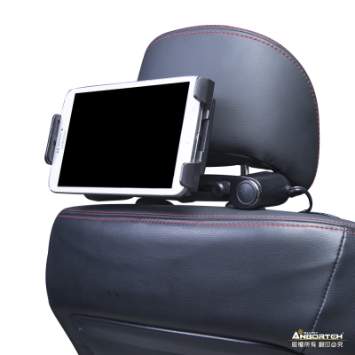 【安伯特】酷電大師 椅背式車充手機架 雙USB充電接頭 手機平板皆可用