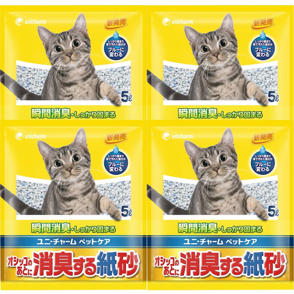 日本Unicharm消臭大師 消臭紙砂 無香味 5L X 4包入