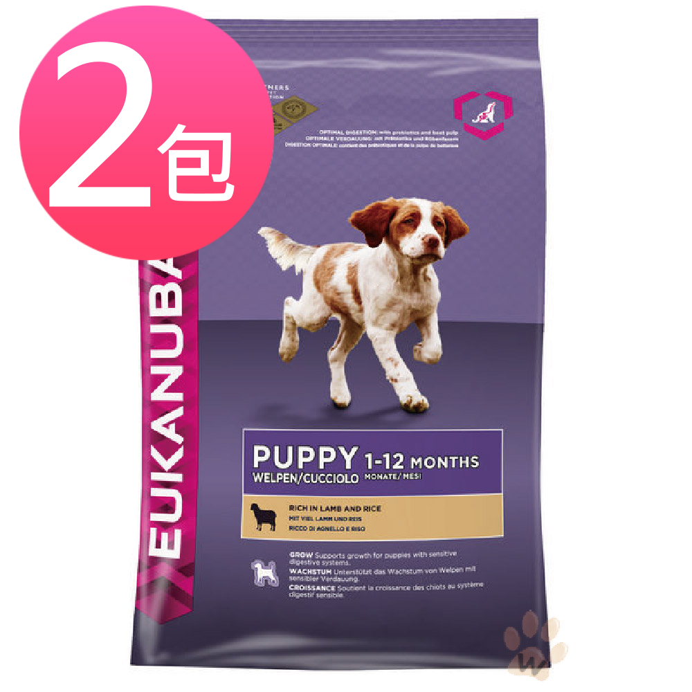 優卡Eukanuba 幼犬羊肉加米 活力健康犬糧 1kg (兩包組)