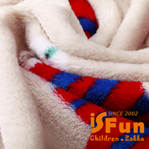 iSFun 兒童專用聖誕襪子 保暖珊瑚絨嬰兒毛毯 米100x75cm
