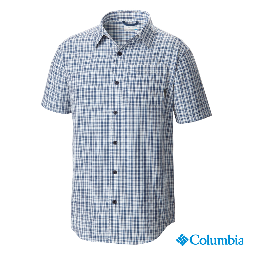 Columbia哥倫比亞-防曬25短袖襯衫-海洋藍(UAM91390AB)