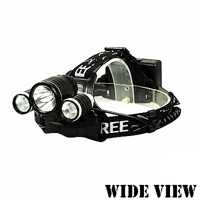 【WIDE VIEW】頭戴/車用雙功能T6三頭燈(NZL-KC018-Y)