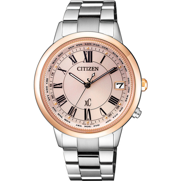 CITIZEN星辰 xC 鈦金屬亞洲限定光動能電波女錶(CB1106-51W)-36mm