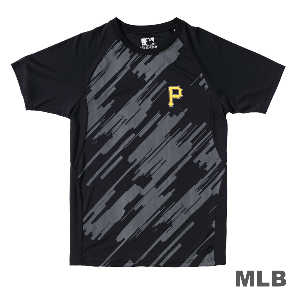 MLB-匹茲堡海盜隊科技感印花快排T恤-黑 (男)
