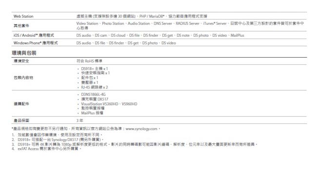 Synology DS918+ 網路儲存伺服器