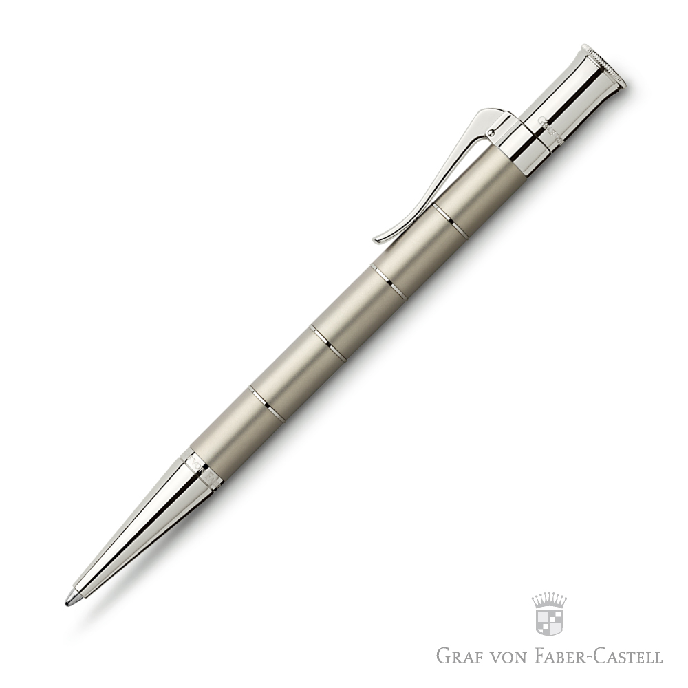 GRAF VON FABER-CASTELL 經典系列銀環鈦金原子筆