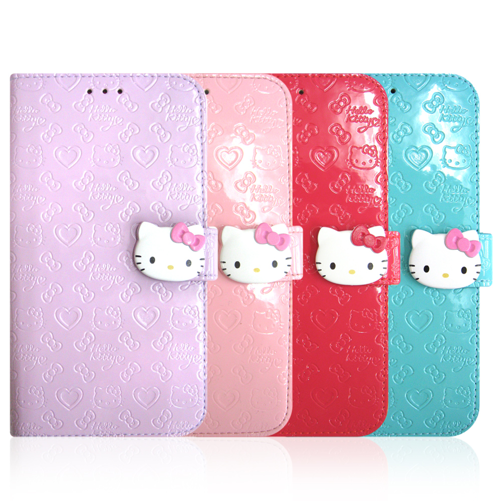 SANRIO HELLO KITTY iPhone5 5S/SE專用亮面磁扣手機皮套