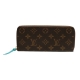 LV M60858 CLEMENCE系列經典Monogram拉鍊長夾(淺藍色) product thumbnail 1