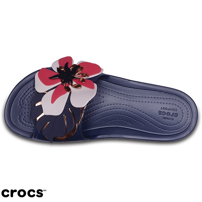 Crocs 卡駱馳 (女鞋) 思瓏花朵涼拖 205257-410